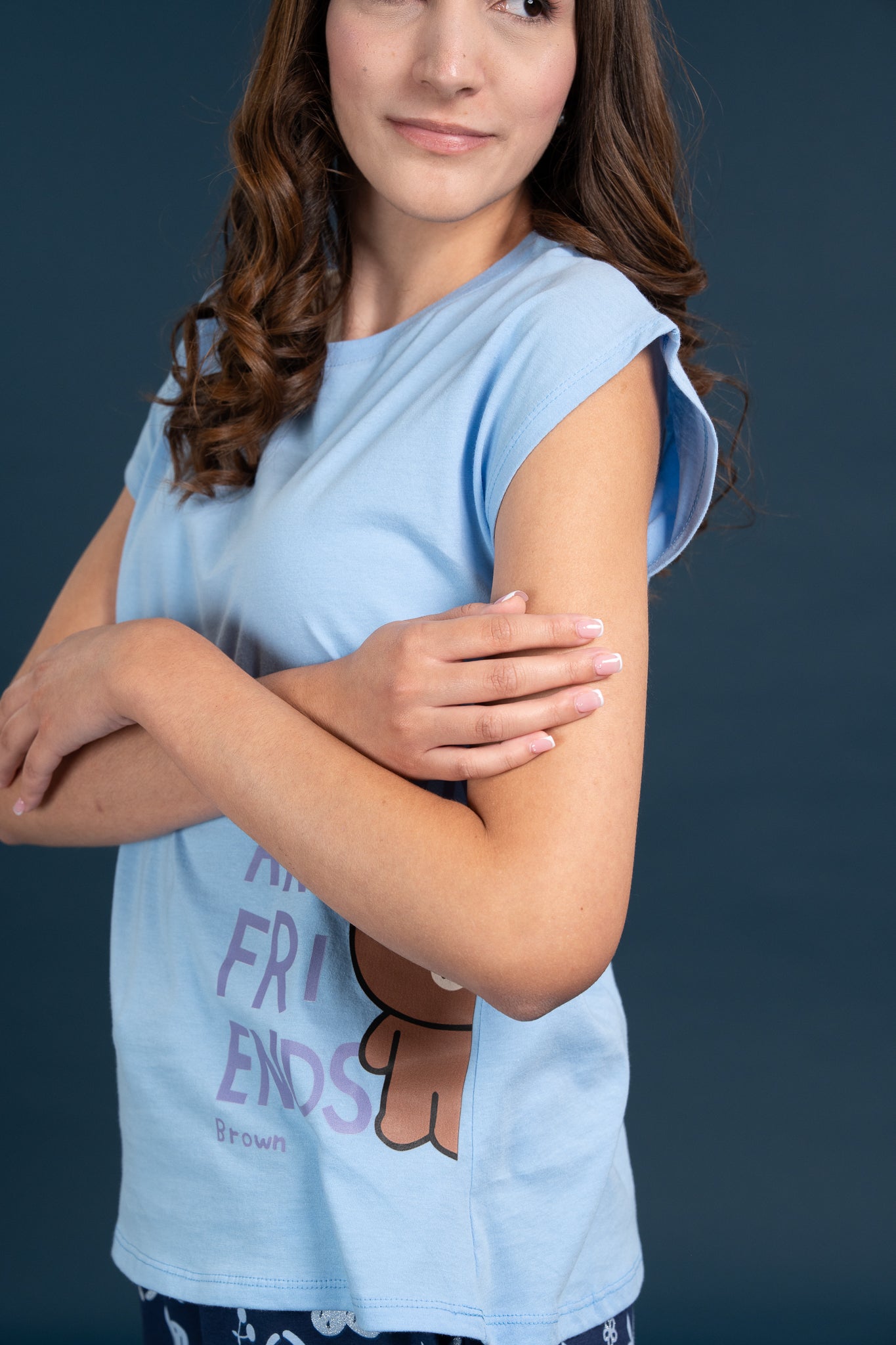 Pijama Clasica Brown Manga corta y short