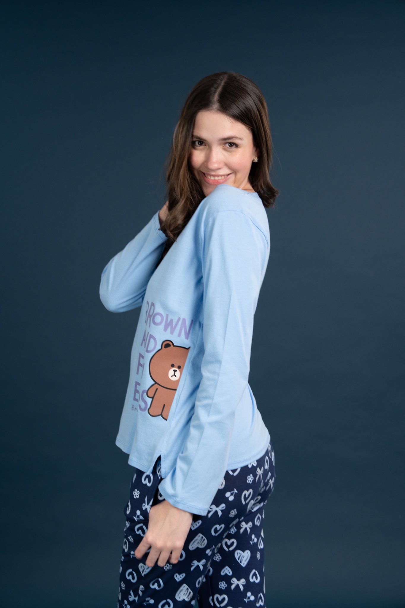 Pijama Clasica Brown Manga larga y pantalon
