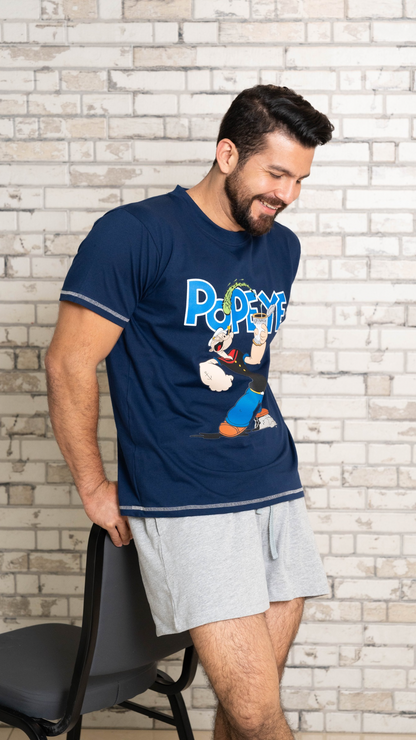 Pijama Popeye de Tshirt manga corta y short con bolsas