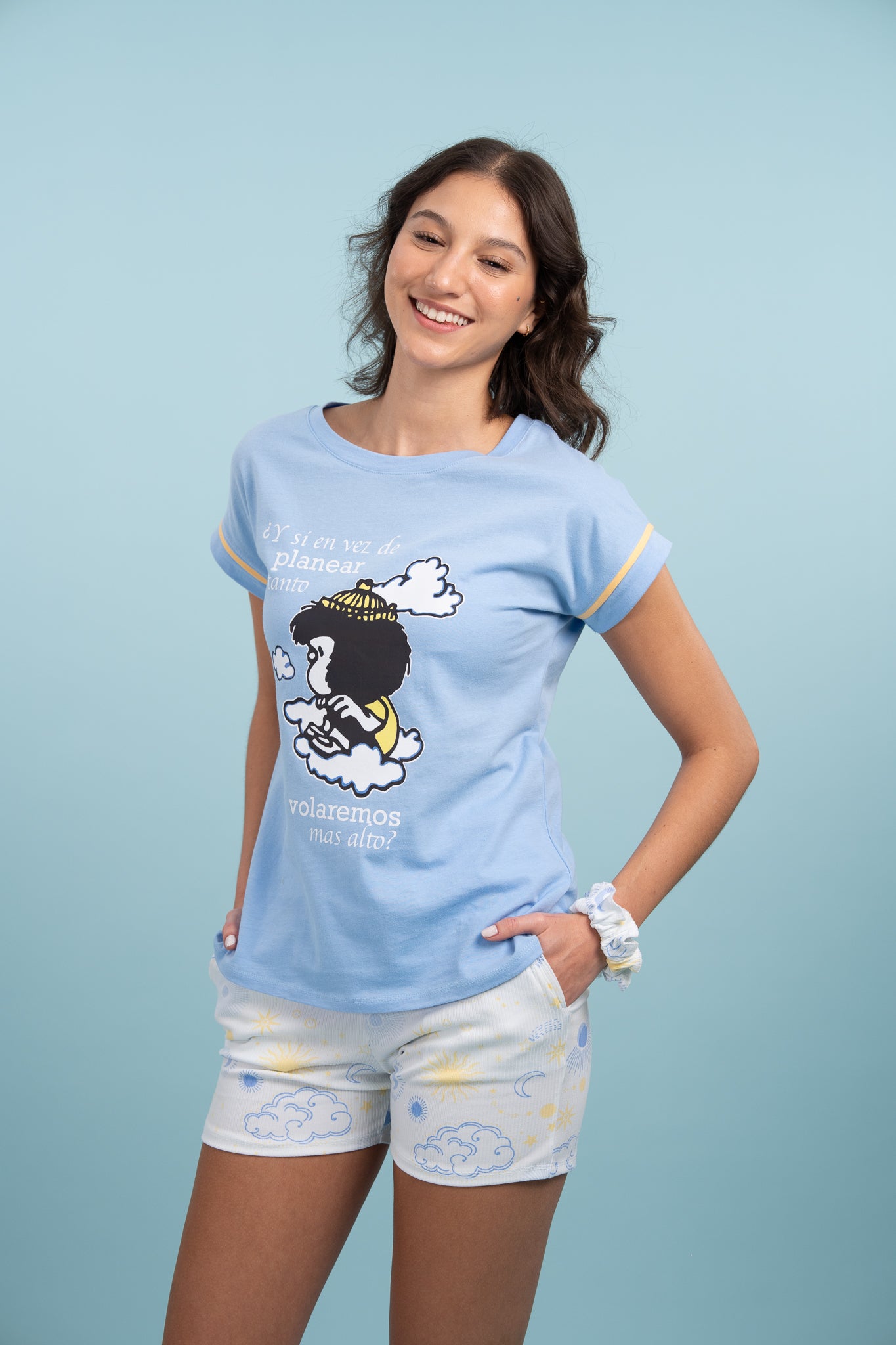 Pijama Clasica Mafalda Cloud  Manga corta y short