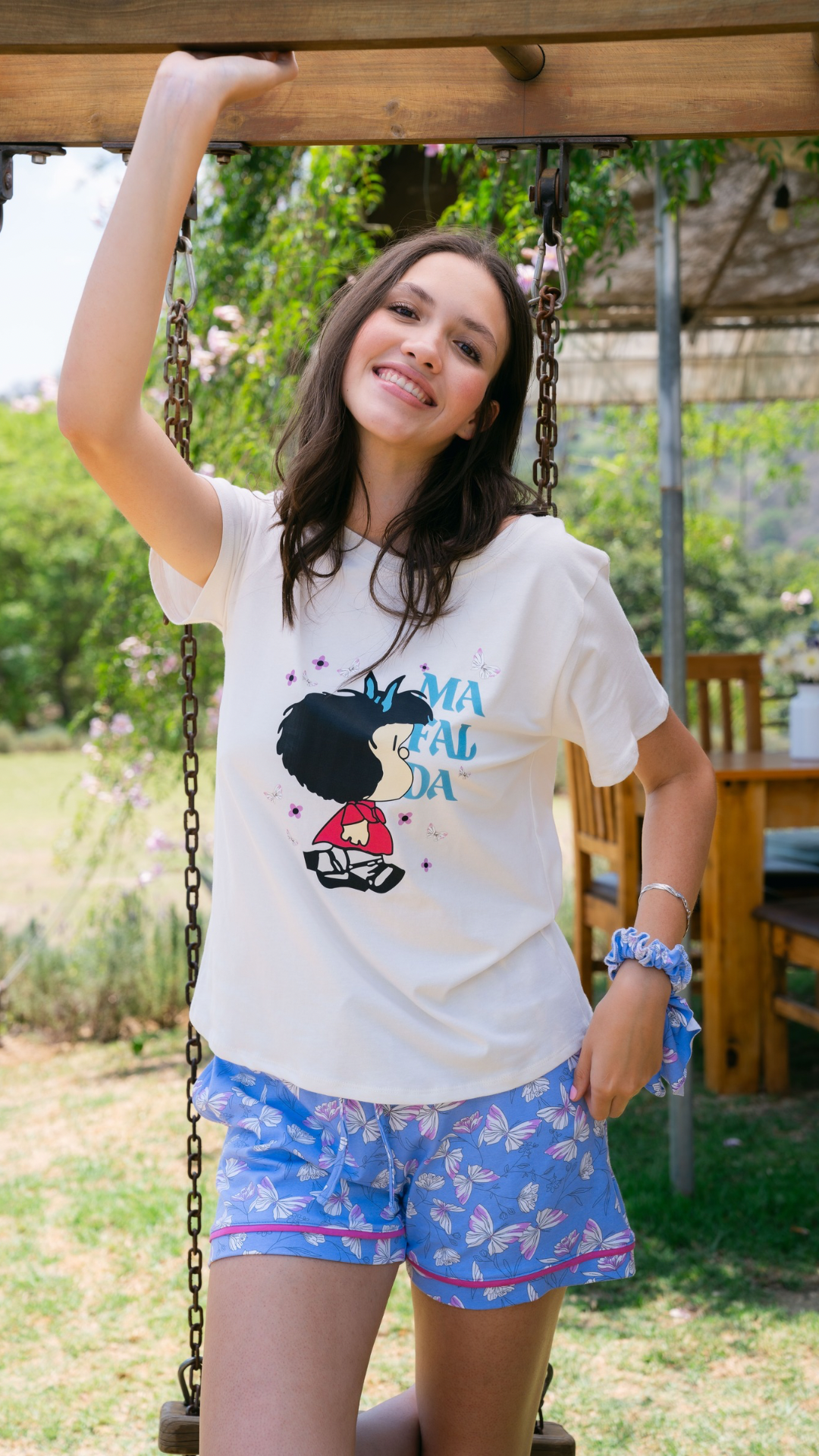 1.4 - Pijama Clásica Mafalda Mariposas short