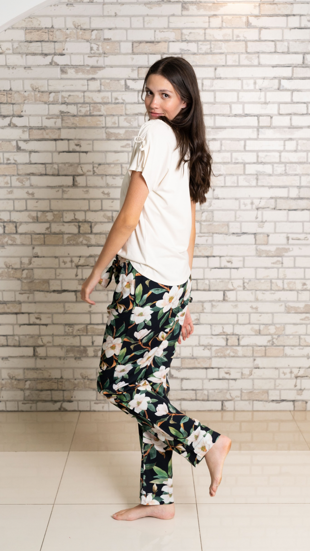 Pijama clásica Boutique 2 piezas , blusa  manga corta  , y pantalón con bolsas 