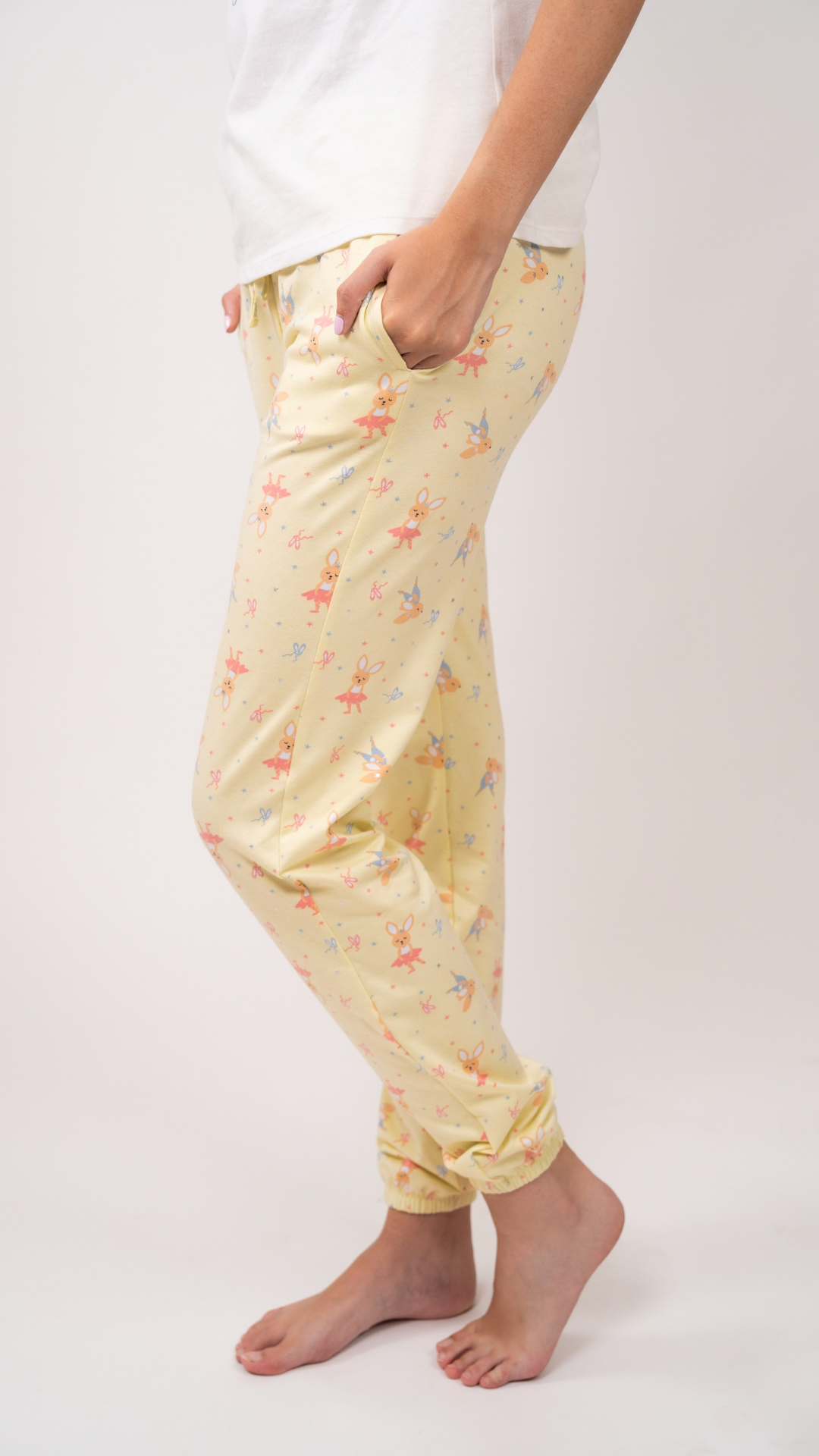Pijama Clásica Ballet 2 piezas , blusa  manga corta  , y pantalón con bolsas 