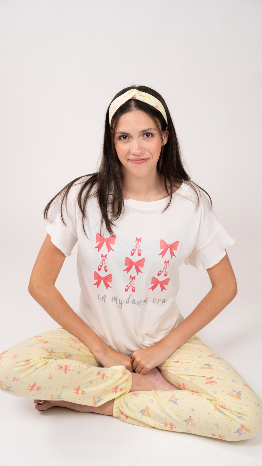 Pijama Clásica Ballet 2 piezas , blusa  manga corta  , y pantalón con bolsas 