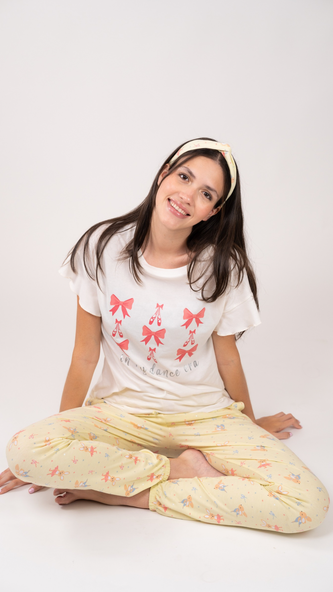 Pijama Clásica Ballet 2 piezas , blusa  manga corta  , y pantalón con bolsas 